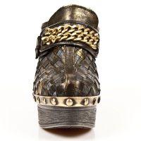 Ботильоны BOX OROMANE, TRENZ.ORO, PLAT.ZUECO NEGRO-ORO New Rock M.Z002-R2 - маленькая картинка