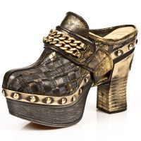 Ботильоны BOX OROMANE, TRENZ.ORO, PLAT.ZUECO NEGRO-ORO New Rock M.Z002-R2 - маленькая картинка