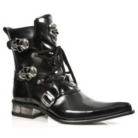 Полусапоги ANTIK PULIDO NEGRO, CUEROLITE M2 ACERO Hª325 New Rock M.2284-S1 - маленькая картинка