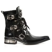 Полусапоги ANTIK PULIDO NEGRO, CUEROLITE M2 ACERO Hª325 New Rock M.2284-S1 - маленькая картинка