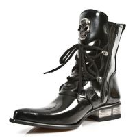 Полусапоги ANTIK PULIDO NEGRO, CUEROLITE M2 ACERO Hª325 New Rock M.2284-S1 - маленькая картинка