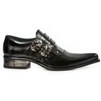 Туфли ANTIK PULIDO NEGRO, CUEROLITE M2 ACERO Hª325 New Rock M.2285-S1 - маленькая картинка