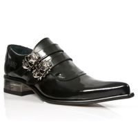 Туфли ANTIK PULIDO NEGRO, CUEROLITE M2 ACERO Hª325 New Rock M.2285-S1 - маленькая картинка