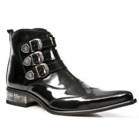 Полусапоги ANTIK PULIDO NEGRO, CUEROLITE M2 ACERO Hª325 New Rock M.2286-S1 - маленькая картинка