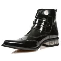 Полусапоги ANTIK PULIDO NEGRO, CUEROLITE M2 ACERO Hª325 New Rock M.2286-S1 - маленькая картинка