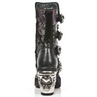 Сапоги VINTAGE FLOWER LILA, ROCK NEGRO, PLATF. NRK SKULL New Rock M.8366-S6 - маленькая картинка