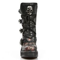 Сапоги VINTAGE FLOWER ROJO, ROCK NEGRO, PLATAF. NRK SKULL New Rock M.8366-S7 - маленькая картинка