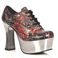 Ботильоны VINTAGE FLOWER ROJO, PLAFT. DARK ACERO New Rock M.DK004-S5 - маленькая картинка