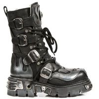 Ботинки M.107-R20 ITALI NEGRO, PULIK ACERO, REACTOR NEGRO TOBERAS New Rock M.107-R20 - маленькая картинка