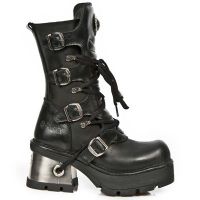 Ботинки M.1479 B ITALI NEGRO, NOMADA NEGRO, PLANING NEGRO M8 ACERO New Rock M.1479B-C1 - маленькая картинка
