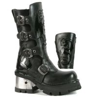 Ботинки 362 ITALI NEGRO CHAROL NEGRO PLANING NEGRO M8 ACERO New Rock M.362-C1 - маленькая картинка