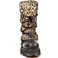 Ботинки M.373-C43 ITALI NEGRO LEOPARDO PELO MARRON PLANING NEGRO NEW New Rock M.373-C43 - маленькая картинка