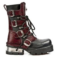 Ботинки M.373-R460 ITALI NEGRO PELO LEOPARDO ROJO PLANING NEG NEW M3 New Rock M.373-R460 - маленькая картинка