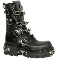 Ботинки 713 ITALI NEGRO PULIK NEGRO REACTOR NEGRO TOBERAS New Rock M.713-C2 - маленькая картинка