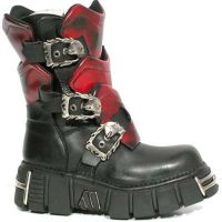  740 ITALI NEGRO PULIK ROJO TOWER NEGRO ACERO New Rock M.740-C3 -  