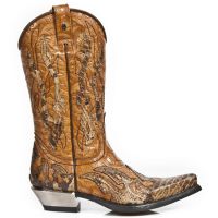  M.7921B-C2 SNAKE CUERO VINTAGE FLOWER CUERO WEST NEGRO ACERO - 