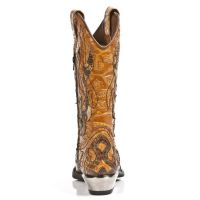 Казаки M.7921B-C2 SNAKE CUERO VINTAGE FLOWER CUERO WEST NEGRO ACERO New Rock M.7921B-C2 - маленькая картинка