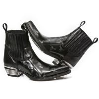 Казаки M.7953PT-S1 GRABADO BULL NEGRO-PLATA, WEST NEGRO ACERO T.DAL New Rock M.7953PT-S1 - маленькая картинка