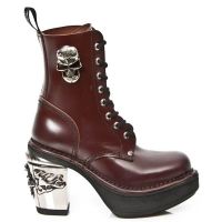  M.8358 ANTIK VINO, PLATAFORMA NEGRO NRK TACON SKULL ACERO - 