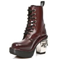  M.8358 ANTIK VINO, PLATAFORMA NEGRO NRK TACON SKULL ACERO New Rock M.8358-S2 -  