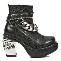  M.8361 ITALI NEGRO VINTAGE FLOWER NEGRO PLATF. NRK SKULL New Rock M.8361-S1 -  