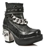  M.8361 ITALI NEGRO VINTAGE FLOWER NEGRO PLATF. NRK SKULL New Rock M.8361-S1 -  
