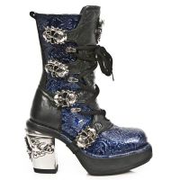  M.8366-S2 VINTAGE CHAROL AZUL, ROCK NEGRO, PLATAF. NRK SKULL - 