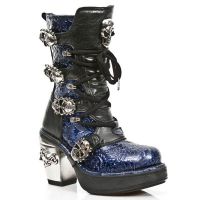  M.8366-S2 VINTAGE CHAROL AZUL, ROCK NEGRO, PLATAF. NRK SKULL New Rock M.8366-S2 -  