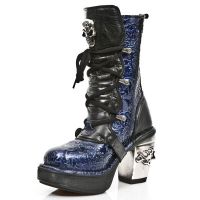  M.8366-S2 VINTAGE CHAROL AZUL, ROCK NEGRO, PLATAF. NRK SKULL New Rock M.8366-S2 -  