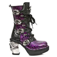  M.8366-S3 VINTAGE CHAROL LILA, ROCK NEGRO, PLATAF. NRK SKULL - 
