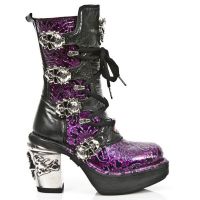  M.8366-S3 VINTAGE CHAROL LILA, ROCK NEGRO, PLATAF. NRK SKULL New Rock M.8366-S3 -  
