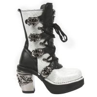 M.8366-S5 VINTAGE FLOWER BLANCO-PLATA, ROCK NEGRO, NRK SKULL - 