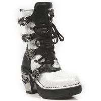  M.8366-S5 VINTAGE FLOWER BLANCO-PLATA, ROCK NEGRO, NRK SKULL New Rock M.8366-S5 -  