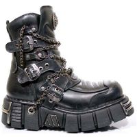 Ботинки 986 ITALI NEGRO TOWER NEGRO ACERO New Rock M.986-C1 - маленькая картинка