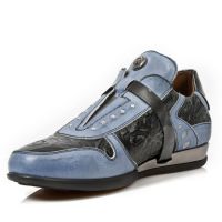 Ботинки M.HY018-C8 BOX TALCO AZUL VINTAGE FLOWER NEGRO PULIK ACERO E New Rock M.HY018-C8 - маленькая картинка