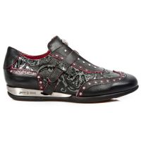 Ботинки M.HY019-S2 LUX NEGRO-ROJO, VINTAGE FLOWER NEGRO, LUX NEGRO-R New Rock M.HY019-S2 - маленькая картинка