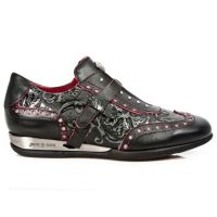 Ботинки M.HY019-S2 LUX NEGRO-ROJO, VINTAGE FLOWER NEGRO, LUX NEGRO-R New Rock M.HY019-S2 - маленькая картинка