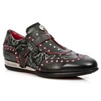 Ботинки M.HY019-S2 LUX NEGRO-ROJO, VINTAGE FLOWER NEGRO, LUX NEGRO-R New Rock M.HY019-S2 - маленькая картинка