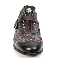 Ботинки M.HY019-S2 LUX NEGRO-ROJO, VINTAGE FLOWER NEGRO, LUX NEGRO-R New Rock M.HY019-S2 - маленькая картинка