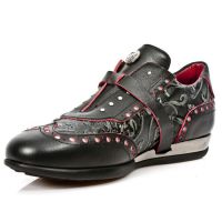Ботинки M.HY019-S2 LUX NEGRO-ROJO, VINTAGE FLOWER NEGRO, LUX NEGRO-R New Rock M.HY019-S2 - маленькая картинка