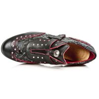 Ботинки M.HY019-S2 LUX NEGRO-ROJO, VINTAGE FLOWER NEGRO, LUX NEGRO-R New Rock M.HY019-S2 - маленькая картинка
