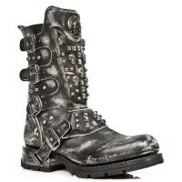 Ботинки M.MR019-C2 VINTAGE RASPADO NEGRO MOTOROCK NEGRO TACON ACERO New Rock M.MR019-C2 - маленькая картинка