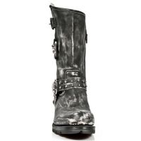 Сапоги M.MR030-S2 VINTAGE RASPADO NEGRO, MOTOROCK NEGRO T.ACERO New Rock M.MR030-S2 - маленькая картинка