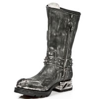 Сапоги M.MR030-S2 VINTAGE RASPADO NEGRO, MOTOROCK NEGRO T.ACERO New Rock M.MR030-S2 - маленькая картинка
