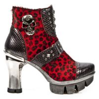 Ботинки M.NEOPUNK005-C3 PITON NEGRO GRAFITO REVESS ROJO PELO LEOPARD New Rock M.NEOPUNK005-C3 - маленькая картинка