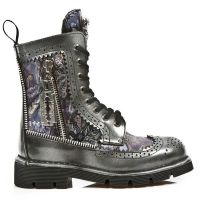Ботинки M.NEWMILI111-C1 PULIK ACERO VINTAGE FLOWER LILA PLANING NEGR New Rock M.NEWMILI111-C1 - маленькая картинка