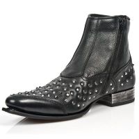 Ботинки M.NW114-Z2 BUFALO NEGRO, CON BORDADO EN CAÑA, VIP-1 ACERO New Rock M.NW114-R2 - маленькая картинка