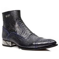 Ботинки M.NW133-C3 PITON NEGRO GRAFITO REVESS AZUL VIP1 GUM NEGRO TA New Rock M.NW133-C3 - маленькая картинка