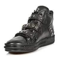 Ботинки M.PS012-C1 PULIK NEGRO BOX FUCSIA METAL ITALI NEGRO PISA NEG New Rock M.PS012-C1 - маленькая картинка