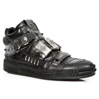 Ботинки M.PS027-S1 ITALI NEGRO NOMADA NEGRO PULIIK ACERO PISA NEGRO New Rock M.PS027-S1 - маленькая картинка